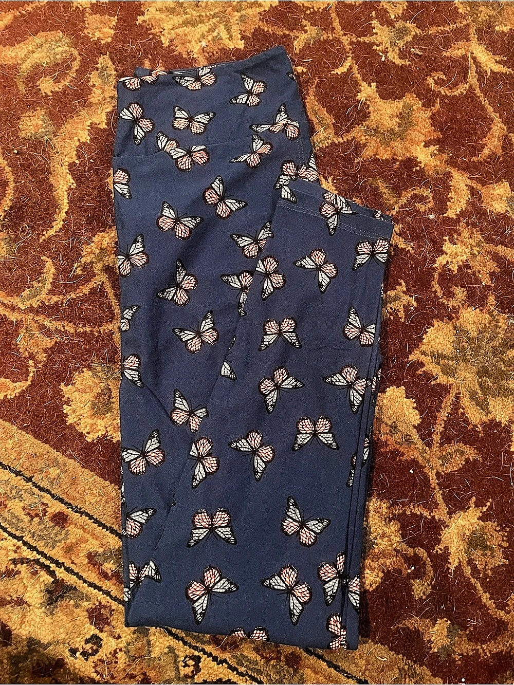LuLaRoe Leggings in Blue & Orange one Size